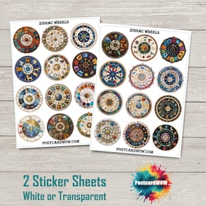 Rodas do Zodíaco - Conjunto de Adesivos - Correio Feliz - Diário de Junk - Álbum de Recortes - Amigo por Correspondência - Postcrossing