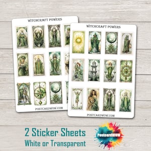 Set de pegatinas de poderes de brujería - Diario basura - Álbum de recortes - Amigo por correspondencia - Postcrossing