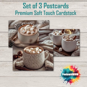 Hot Cocoa - Postcard Set - Penpals - Postcrossing - Swap - Art - Unique Design