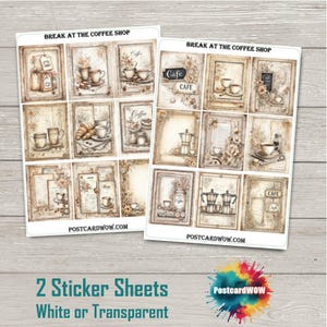 Break at the Coffee Shop - stickerset met volledige doos - Happy Mail - junkjournaal - plakboek - penvriend - Postcrossing - planners - knutselen
