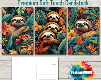 Sloths - Postcard Set - Penpals - Postcrossing - Swap - Art - Unique Design