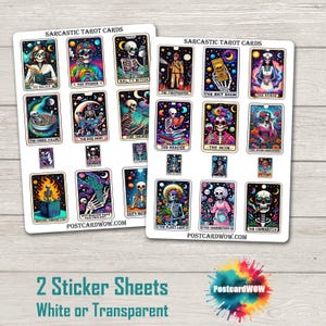 Tarot Sarcástico - Set de Pegatinas - Correo Feliz - Diario de Desconfianza - Álbum de Recortes - Amigo por Correspondencia - Postcrossing