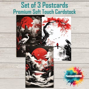 Japanese Landscape - Postcard Set - Penpals - Postcrossing - Swap - Art - Unique Design