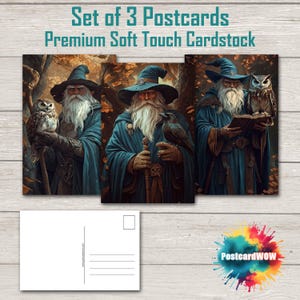 Wizard with Familiar - Postcard Set - Penpals - Postcrossing - Swap - Art - Unique Design