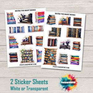Nunca são muitos livros - Conjunto de adesivos - Correio feliz - Diário de lixo - Álbum de recortes - Amigo por correspondência - Postcrossing