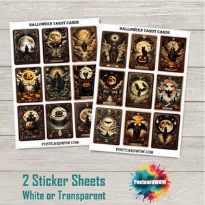 Halloween-tarotkaarten - stickerset volledige doos - junkjournaal - plakboek - penvriend - Postcrossing - Knutselen