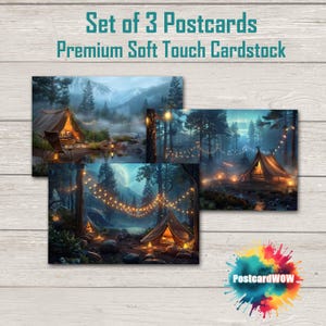 Camping - Lot de cartes postales - Correspondants - Postcrossing - Echange - Art - Design unique