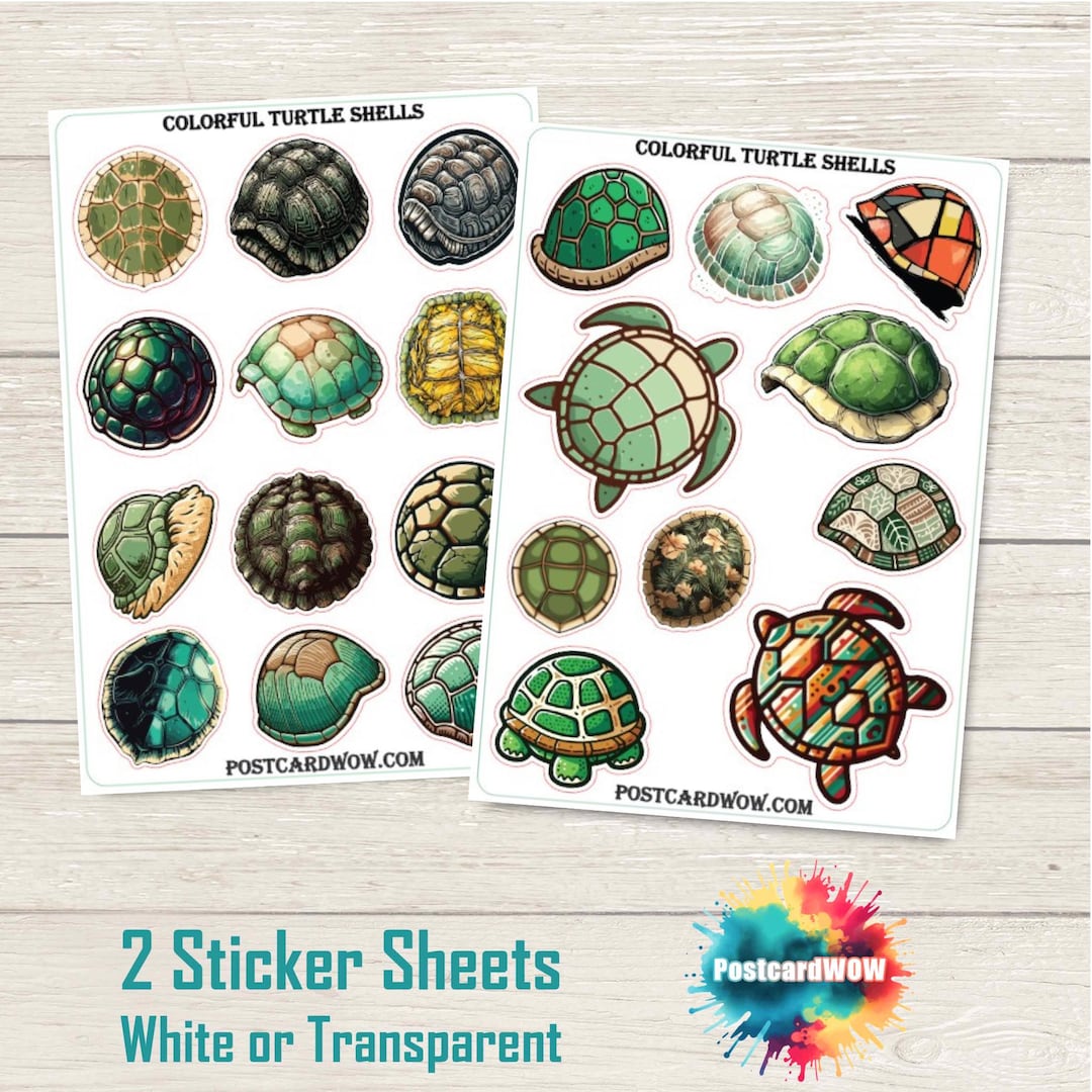 Colorful Turtle Shells - Sticker Set - Happy Mail - Junk Journal ...