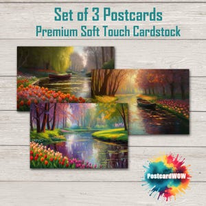 Spring Tulips - Postcard Set - Penpals - Postcrossing - Swap - Art - Unique Design