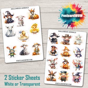 Halloween-dieren - stickerset - junkjournaal - plakboek - penvriend - postcrossing - knutselen