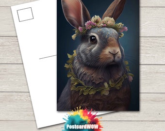 Carte postale Lapin printanier