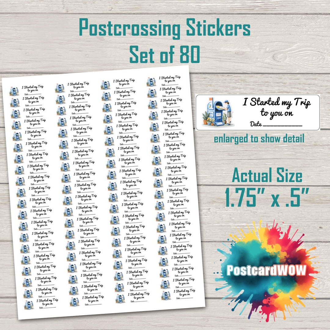 Postcrossing Stickers: 80 Adhesive Labels for Penpals & Lettermail - Etsy