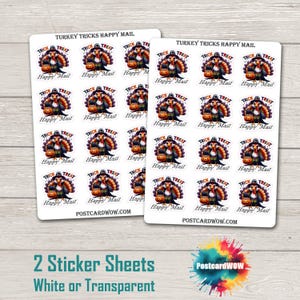 Turkey Tricks  - Happy Mail Stickers - Junk Journal - Scrap Book - Penpal - Postcrossing - Crafts