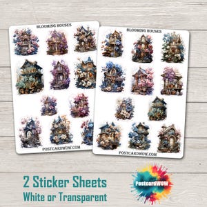 Blooming Houses - Stickerset - Happy Mail - Junk Journal - Plakboek - Penvriendje - Postcrossing