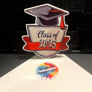 Class of 2025 met rood lint - vinylsticker - laptop - bidon - telefoonhoesje - notitieboeken