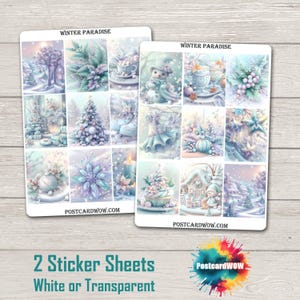 Winter Paradise - stickerset met volledige doos - junkjournaal - plakboek - penvriend - Postcrossing