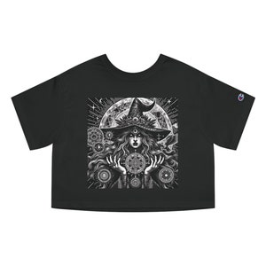 Moon Goddess Crop Top: Hermetic Witch, Pagan Tee (100% Cotton)