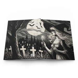 Witching Hour Notebook || Witchy Goth Gift || Romantic Horror || Horror Fan Notebook || Writer&#39;s Gift || Vampy Hardcover Journal Matte