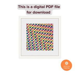 Schema Illusione Arcobaleno Schema Patchwork Moderno Punto Croce Punto Croce Contato Disegno Colorato Illusione Sampler immagine 5