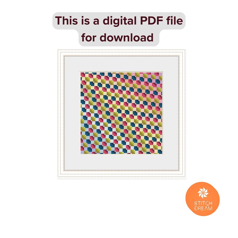 Schema Illusione Arcobaleno Schema Patchwork Moderno Punto Croce Punto Croce Contato Disegno Colorato Illusione Sampler immagine 5