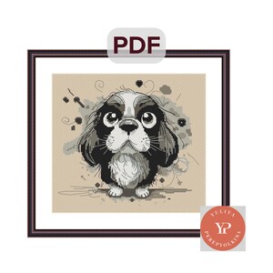 Patroon teckel puppy kruissteek schattige hond x-stitch getelde kruissteek moderne kaart patroon hondenliefhebber portret hond dierenkaart