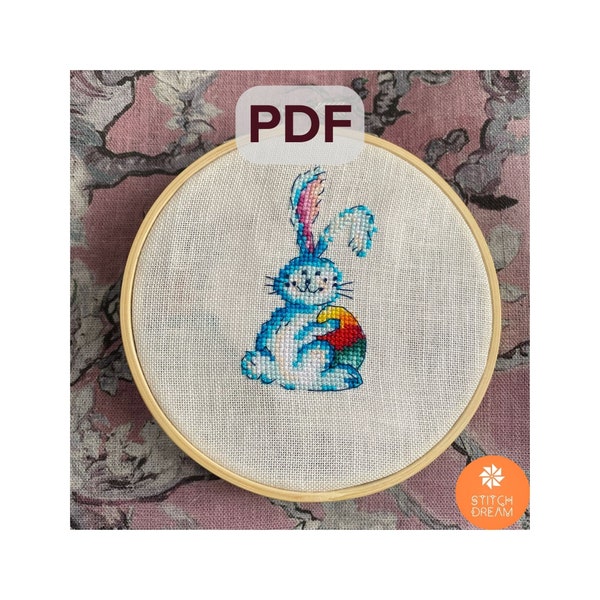 Pattern Easter Rabbit cross stitch PDF Easter Bunny embroidery Tiny Pattern Rabbit XStitch Animal Cross Stitch Chart Easter Gift Cute decor