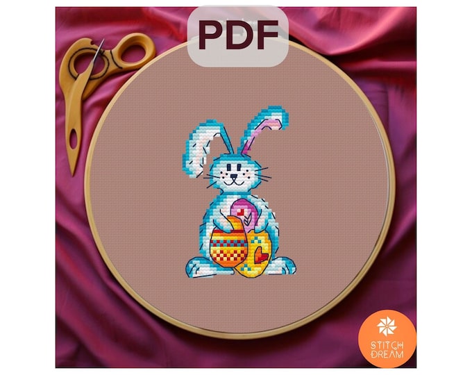 Bunny Cross Stitch Pattern PDF Pattern Digital Download Rabbit Cross ...