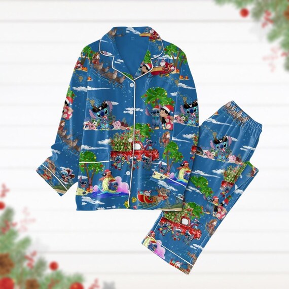 Stitch Disney Christmas Matching Pajamas Stitch Christmas Pyjamas