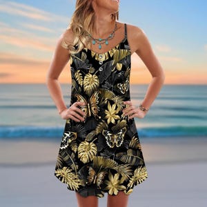 slim fit dress slacks Gothic Black and Gold Sequin Evening Gown with Draped Train - Black Tight Gitted Prom Dress main image 0