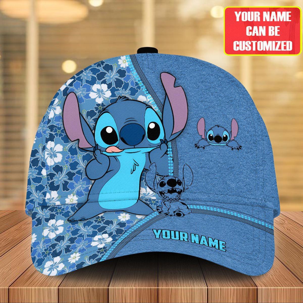Berretto Lilo & Stitch Con Pompon - Cuffia Invernale Ufficiale Disney Con Stampa Character Blu E Nero