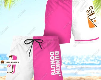 Dunkin' Donuts Shorts, Dunkin' Donuts Strandshorts, Dunkin Donuts Badeshorts, Sommerhose, Urlaubsgeschenk, Papa Geschenk, Geschenk für Ihn