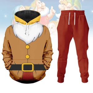Sneezy Dwarf Sneezy Dwarf Cosplay Hoodie Jogger Set, Funny Disney Halloween Costume, Cartoon Outfit for Men, 2025 Tracksuit Matching Fa