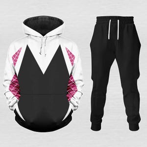 Felpa con cappuccio e pantaloni da jogging di Spider Gwen per Halloween, maglietta di Gwen Stacy Spidey, costume da supereroe, regalo per costume di Halloween, gadget di Ghost Spider