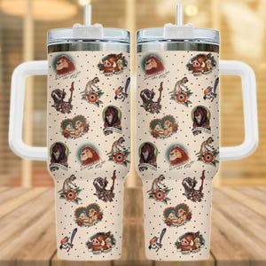 The Lion King Tumbler 40oz, Disney Lion Movie Water Tumbler, Mufasa And Simba Insulated Tumbler, Lion Family Love Cup, Fathers Day Gift