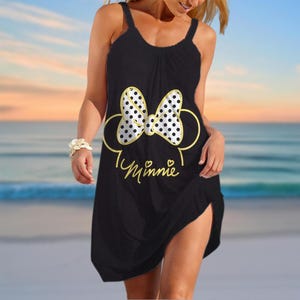 Minnie Head Sling Summer Dress, Minnie Mouse Women Dress, Disneyland Dress Women, Disney 2025 Trip Dress For Mom, Summer Gifts