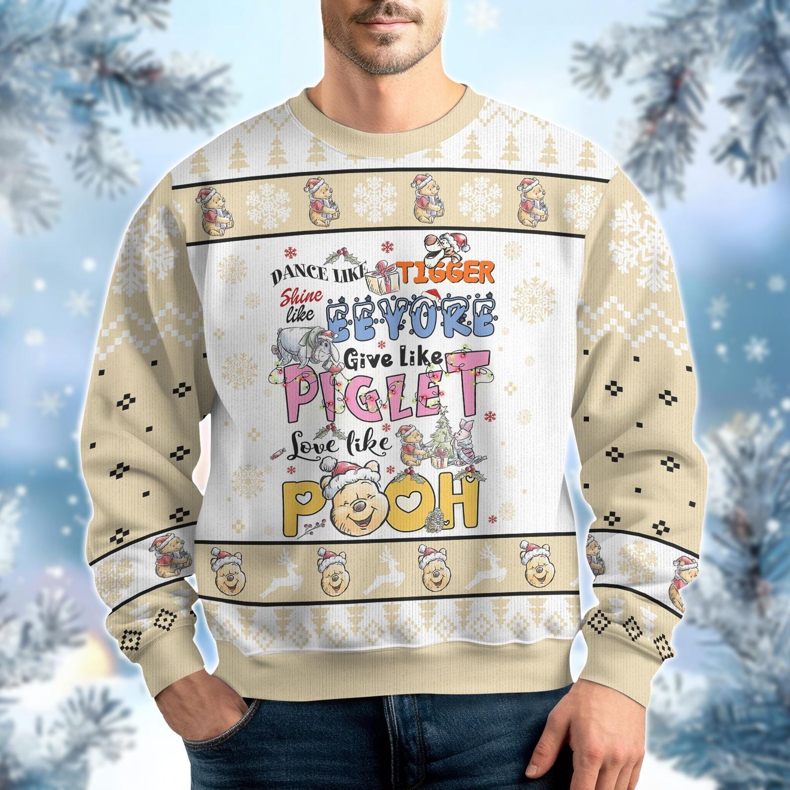 Discover Winnie The Pooh Ugly Sweater, Pooh Bear Christmas Sweater, Eeyore Tigger Sweater, Winter Season Gift For Women Men Kid, Disney Sweater