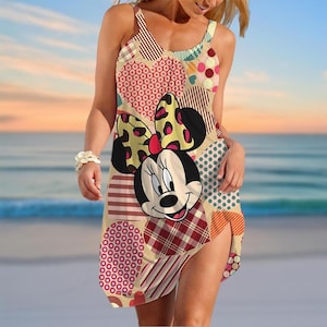 Minnie Love Heart Summer Dress, Disney Mouse Drees Women, Disney Family Trip Dress, Beach Party Clothes, Mother&#39;s Day Gift