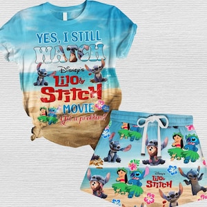 Disney Lilo And Stitch Shirt, Stitch Ohana Means Family Pajamas Set, Disney Trip 2025 Holiday Pajamas, Funny Stitch Tee, Summer Shorts