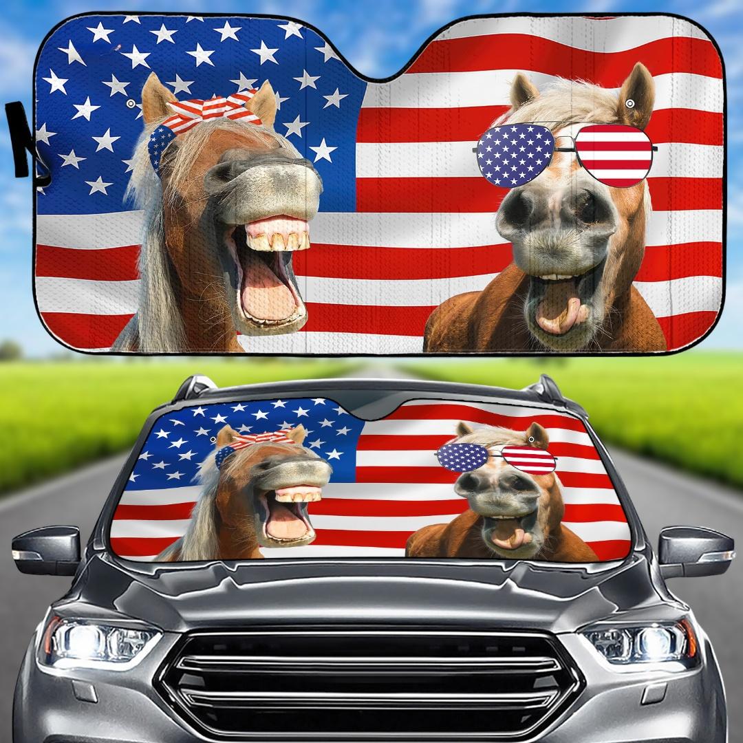 Universal Car Sun Shade – American Flag / Eagle / Dolphin / Puppies – Keeps Interior Cool
