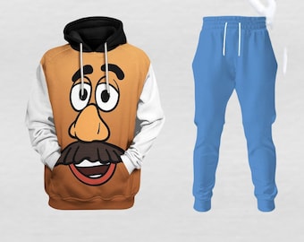 Herr Potatishuvud Cosplay Hoodie Jogger, Toy Story Karaktärer Sweatshirt, Herr Potatis och Fru Potatis Joggingbyxor, Disney Halloween Kostym