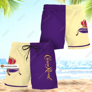 Crown Royal shorts, Crown Royal strandshorts, Crown Royal herenshorts, whisky zwemshort, hardloopshort, sportbroek, cadeau voor papa