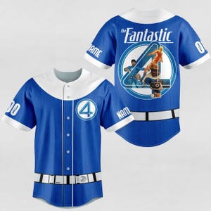 Custom The Fantastic Four First Steps Baseball Jersey, Avengers Team Jersey, Disney Superhero Baseball Shirt, MCU Fans Matching Shirt