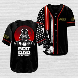 Darth Vader Jersey Shirt, Star Wars Baseball Jersey, Best Dad In The Galaxy Jersey Men, Star Wars Shirt For Fans, Father&#39;s Day Gift
