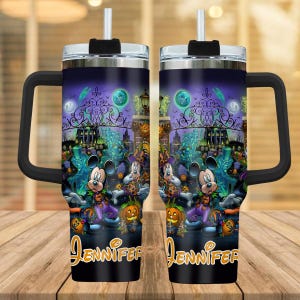 Vaso personalizado de Mickey Not So Scary de 40 oz, vaso de agua de Disney para Halloween, vaso de calabaza de Mickey y sus amigos, regalos espeluznantes