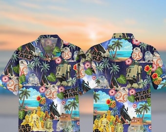 Star Wars Tropical Hawaiian Shirt, Darth Vader Hawaii Tee, Star Wars Character Button Shirt, Disney Beach Shirt, Funny Aloha Shirt Men