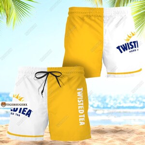 Gedraaide theebroek, zomerbroek gedraaide thee, strandbroek gedraaide thee, zwemshort, fietsbroek, cadeau voor man, korte broek voor mannen