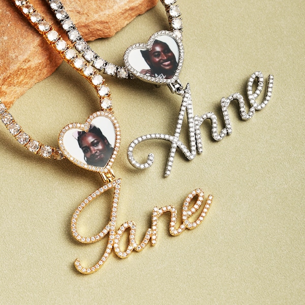 Iced Out Name Necklace Etsy