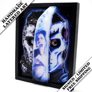 Jason X / Friday The 13th / Jason Voorhees - Handmade 3D Layered Horror Movie 8x10 Artwork