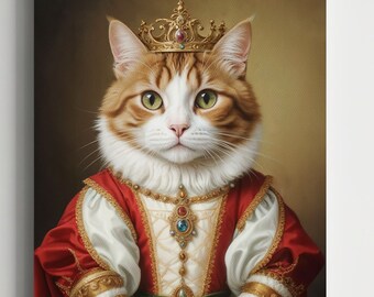 Custom Renaissance Pet Portrait, Personalized Royal Dog Portrait