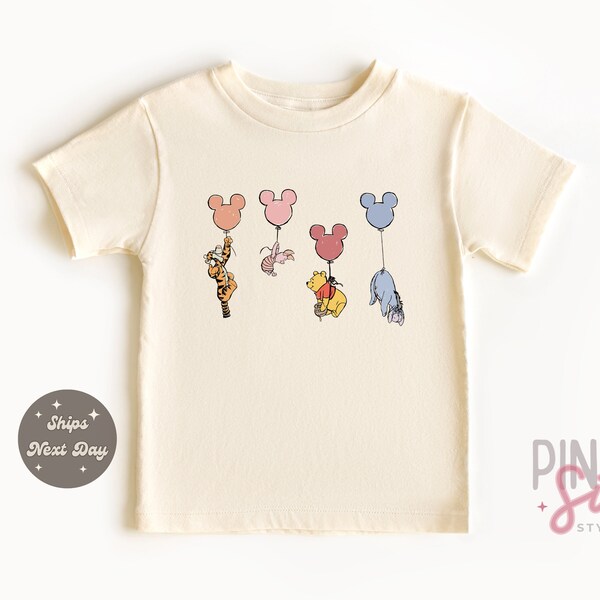 Winnie The Pooh Balloon Shirt, Vintage Pooh Bear T-Shirt, Pooh and Friends Tee, Disney Family Vacation, Disneyland Trip